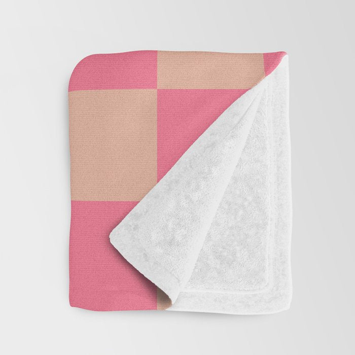 Whipped Peach x Retro Pink Mixed Checker Throw Blanket Gallery Image 3