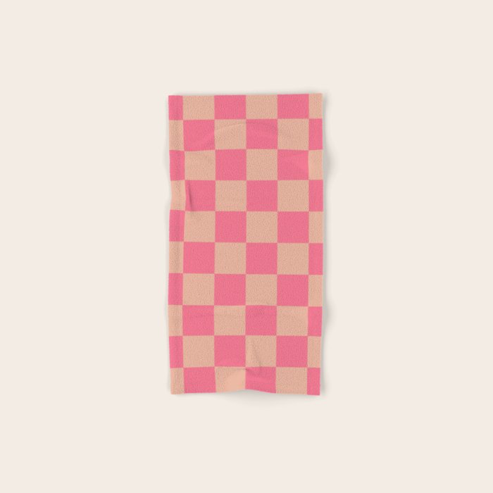 Whipped Peach x Retro Pink Mixed Checker Bath Towel Gallery Image 1