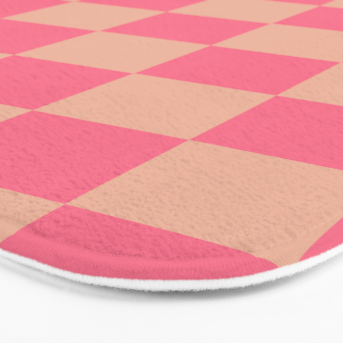 Whipped Peach x Retro Pink Mixed Checker Bath Mat Gallery Image 3