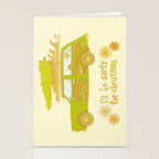 Surfy Christmas Wagon reto surf art by surfy birdy  Stationery Card Gallery Image 2
