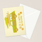Surfy Christmas Wagon reto surf art by surfy birdy  Stationery Card Gallery Image 2