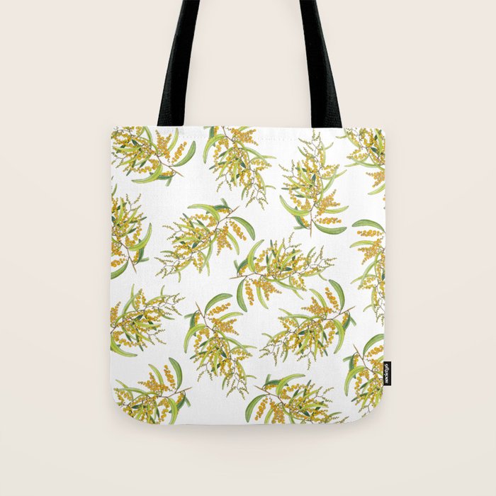 Australian Wattle Flower, Illustration Tote Bag Gallery Image 1