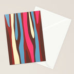 Abstract Wild Stripes Pattern in Pink Maroon Brown Blue Stationery Card Gallery Image 2