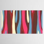 Abstract Wild Stripes Pattern in Pink Maroon Brown Blue Tablecloth Gallery Image 2