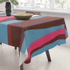 Abstract Wild Stripes Pattern in Pink Maroon Brown Blue Tablecloth Gallery Image 3