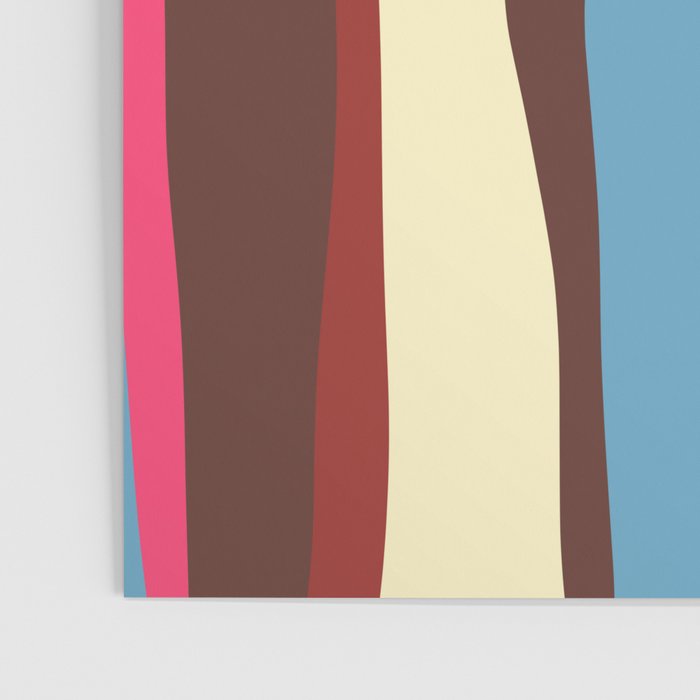 Abstract Wild Stripes Pattern in Pink Maroon Brown Blue Poster Gallery Image 3