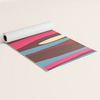 Abstract Wild Stripes Pattern in Pink Maroon Brown Blue Yoga Mat Gallery Image 2