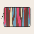 Abstract Wild Stripes Pattern in Pink Maroon Brown Blue Laptop Sleeve Gallery Image 1