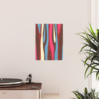 Abstract Wild Stripes Pattern in Pink Maroon Brown Blue Poster Gallery Image 2