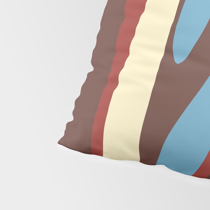 Abstract Wild Stripes Pattern in Pink Maroon Brown Blue Pillow Sham Gallery Image 4