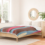 Abstract Wild Stripes Pattern in Pink Maroon Brown Blue Duvet Cover Gallery Image 2