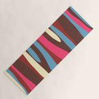 Abstract Wild Stripes Pattern in Pink Maroon Brown Blue Yoga Mat Gallery Image 1