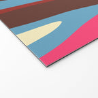 Abstract Wild Stripes Pattern in Pink Maroon Brown Blue Welcome Mat Gallery Image 2