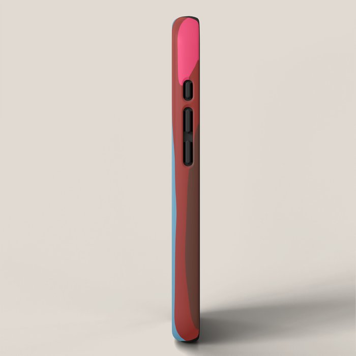 Abstract Wild Stripes Pattern in Pink Maroon Brown Blue iPhone Case Gallery Image 2