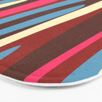 Abstract Wild Stripes Pattern in Pink Maroon Brown Blue Bath Mat Gallery Image 3