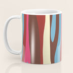Abstract Wild Stripes Pattern in Pink Maroon Brown Blue Coffee Mug Gallery Image 3