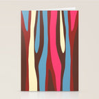 Abstract Wild Stripes Pattern in Pink Maroon Brown Blue Stationery Card Gallery Image 2