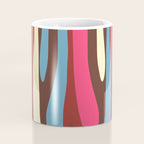 Abstract Wild Stripes Pattern in Pink Maroon Brown Blue Coffee Mug Gallery Image 4