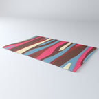Abstract Wild Stripes Pattern in Pink Maroon Brown Blue Rug Gallery Image 3