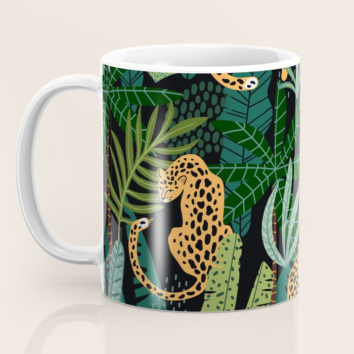 Midnight Leopard Jungle Coffee Mug Gallery Image 3
