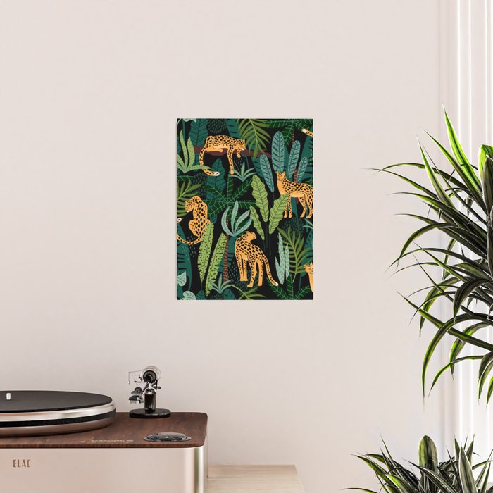 Midnight Leopard Jungle Poster Gallery Image 2