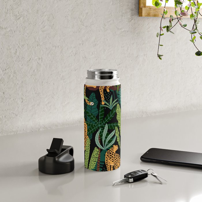 Midnight Leopard Jungle Water Bottle Gallery Image 4