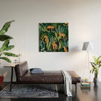 Midnight Leopard Jungle Wood Wall Art Gallery Image 2