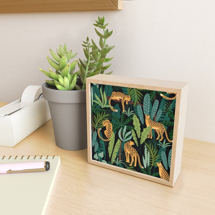 Midnight Leopard Jungle Mini Art Print Gallery Image 2