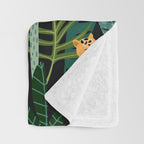 Midnight Leopard Jungle Throw Blanket Gallery Image 3
