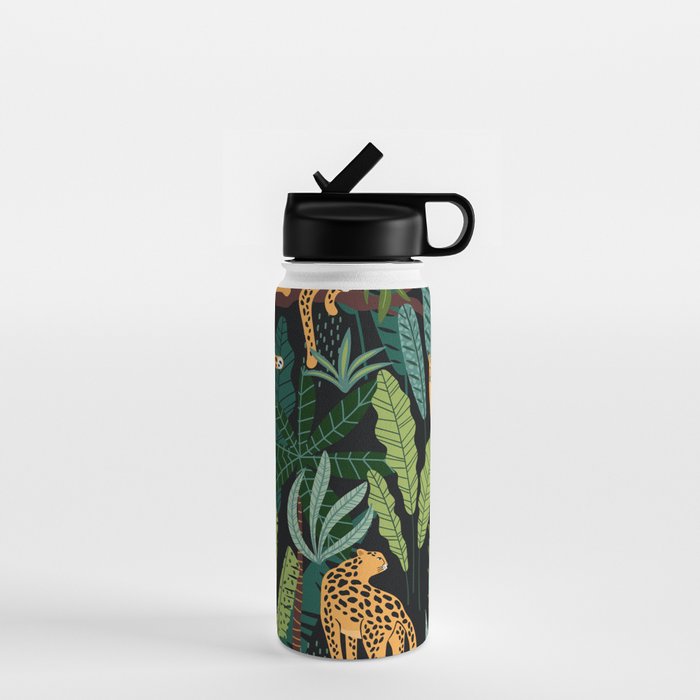 Midnight Leopard Jungle Water Bottle Gallery Image 1