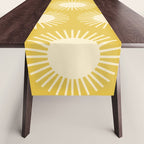 Boho Summer Sun Pattern IV Bright Yellow Table Runner Gallery Image 1