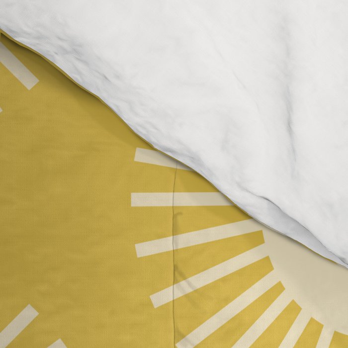 Boho Summer Sun Pattern IV Bright Yellow Comforter Gallery Image 4