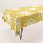 Boho Summer Sun Pattern IV Bright Yellow Tablecloth Gallery Image 1