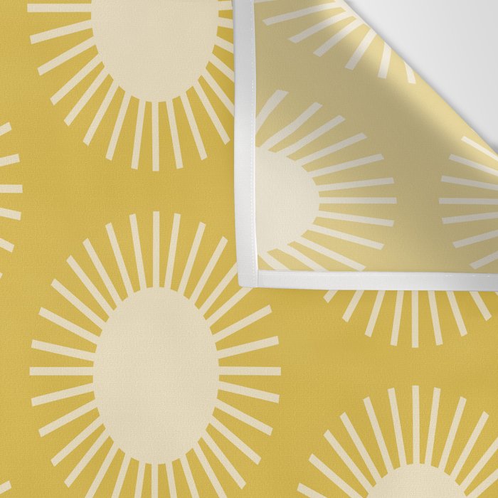 Boho Summer Sun Pattern IV Bright Yellow Wall Tapestry Gallery Image 3