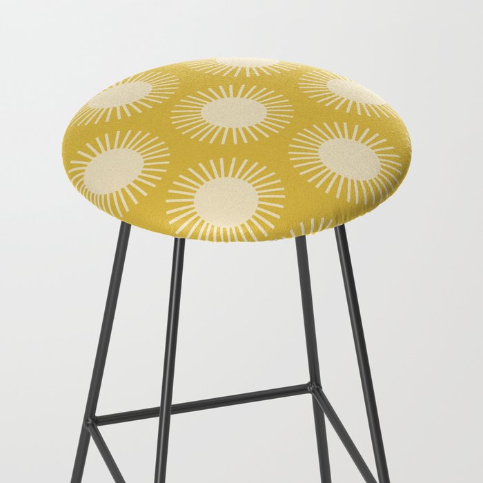 Boho Summer Sun Pattern IV Bright Yellow Stool Gallery Image 2