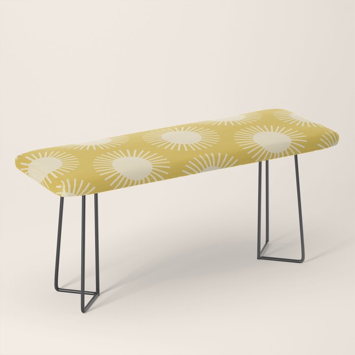 Boho Summer Sun Pattern IV Bright Yellow Bench Gallery Image 1