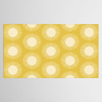 Boho Summer Sun Pattern IV Bright Yellow Tablecloth Gallery Image 2