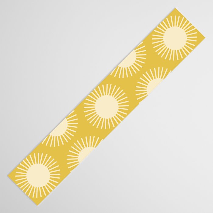 Boho Summer Sun Pattern IV Bright Yellow Table Runner Gallery Image 3