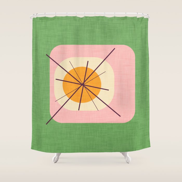 Flower Eggs Green-Pink Shower Curtain Gallery Image 1