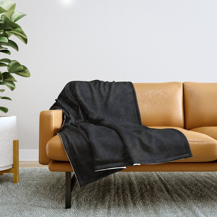 Black Night Solid Color Throw Blanket Gallery Image 1