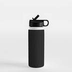 Black Night Solid Color Water Bottle Gallery Image 1