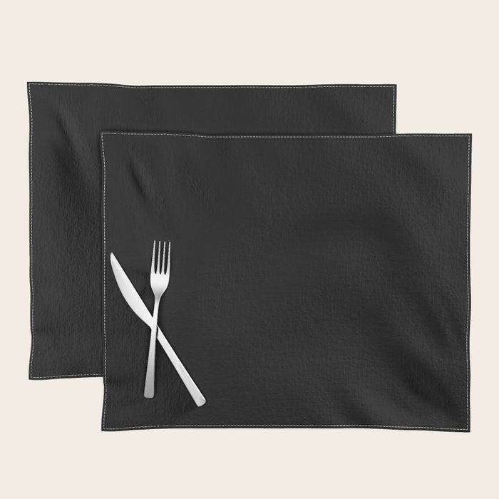 Black Night Solid Color Placemat Gallery Image 1