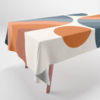 Mid Century Modern Geometric Arch a15 in Navy Blue and Orange Tablecloth Gallery Image 1