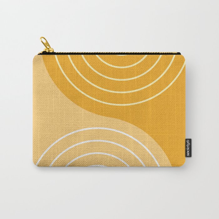 Geometric Lines Rainbow Abstract 11 in Mustard Yellow Gold Carry All Pouch Gallery Image 1