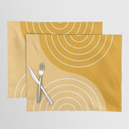 Geometric Lines Rainbow Abstract 11 in Mustard Yellow Gold Placemat Gallery Image 1