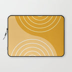 Geometric Lines Rainbow Abstract 11 in Mustard Yellow Gold Laptop Sleeve Gallery Image 1