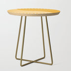 Geometric Lines Rainbow Abstract 11 in Mustard Yellow Gold Side Table Gallery Image 1