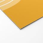 Geometric Lines Rainbow Abstract 11 in Mustard Yellow Gold Welcome Mat Gallery Image 2