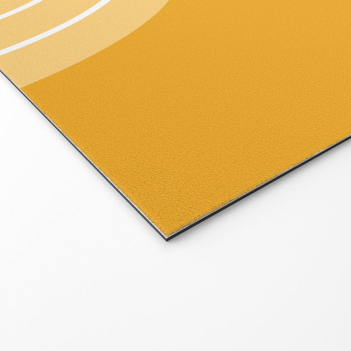 Geometric Lines Rainbow Abstract 11 in Mustard Yellow Gold Welcome Mat Gallery Image 2