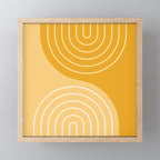 Geometric Lines Rainbow Abstract 11 in Mustard Yellow Gold Mini Art Print Gallery Image 1